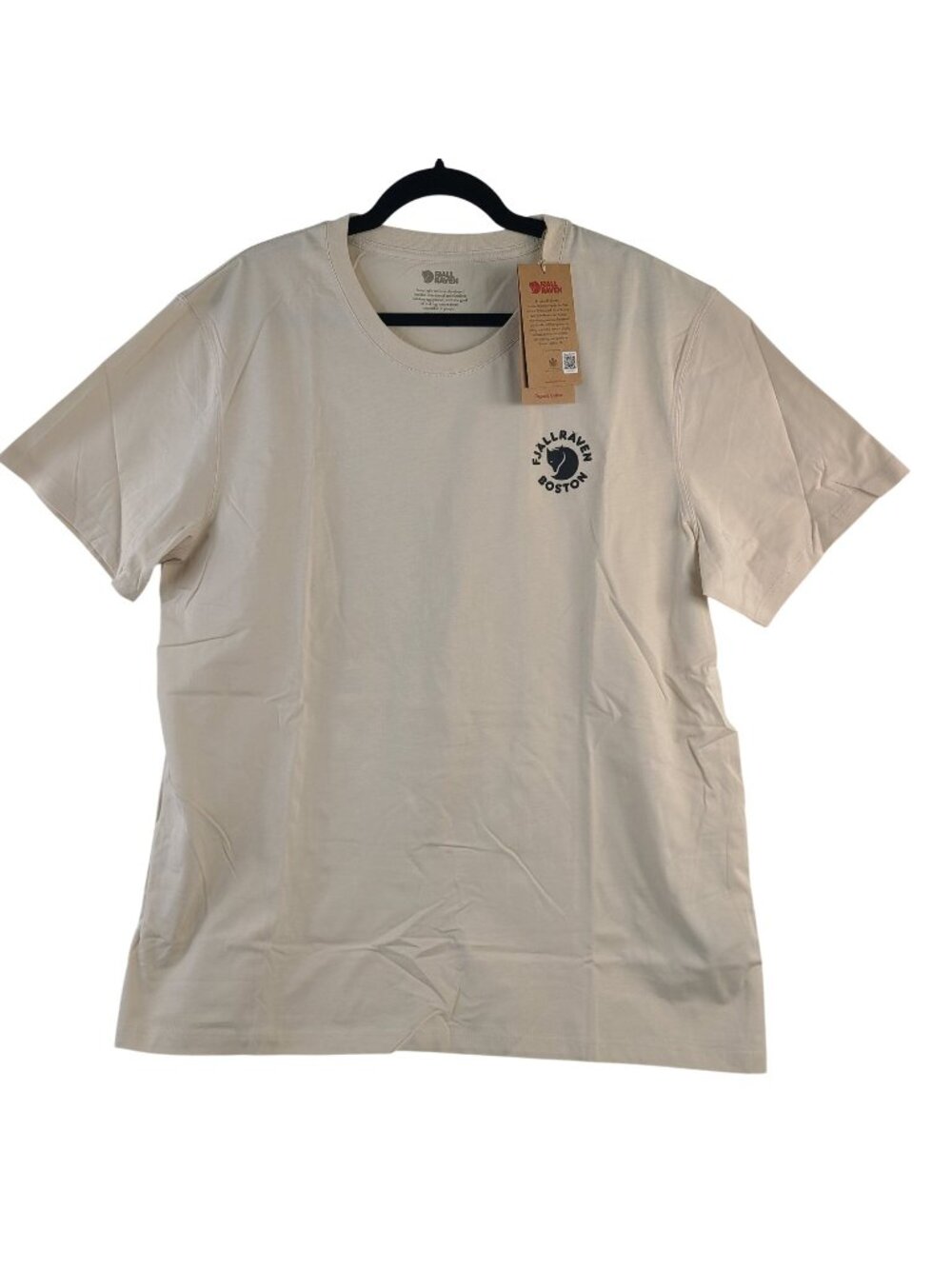 NEW Fjällräven Kånken Boston Chalk White T-Shirt Unisex Sz XL Organic Cotton